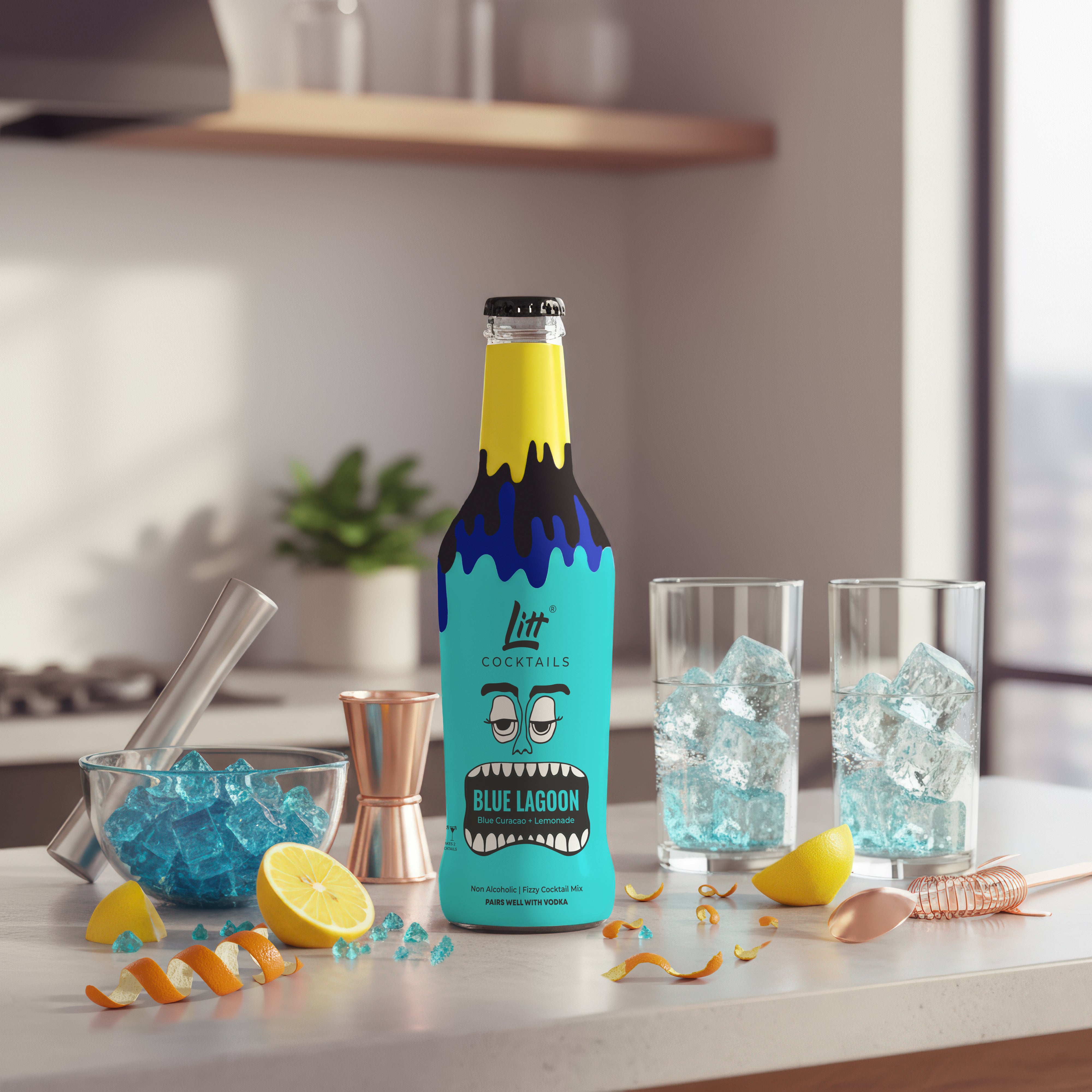 洋楽 BAR Delight MIX CDs Blue Lagoon fizzy cocktail mixer Pack Of 4 – Katwa Globe Pvt Ltd